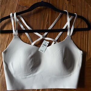aerie White Seamless Strappy Bralette with Crisscross Straps